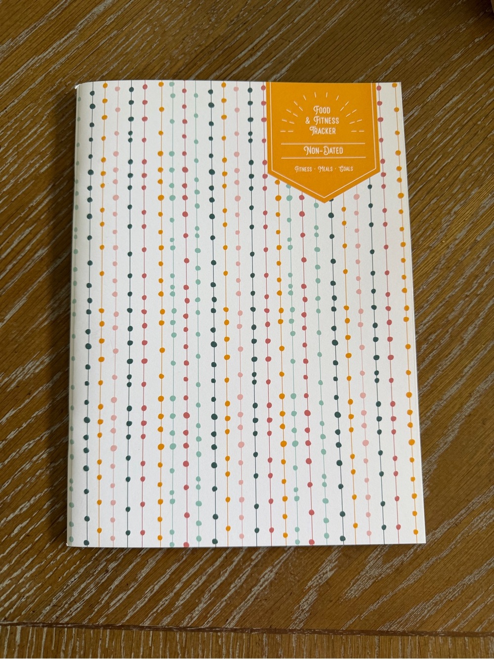 Non-Dated Food & Fitness Tracker Notebook - White with Multicolor Dot Pattern